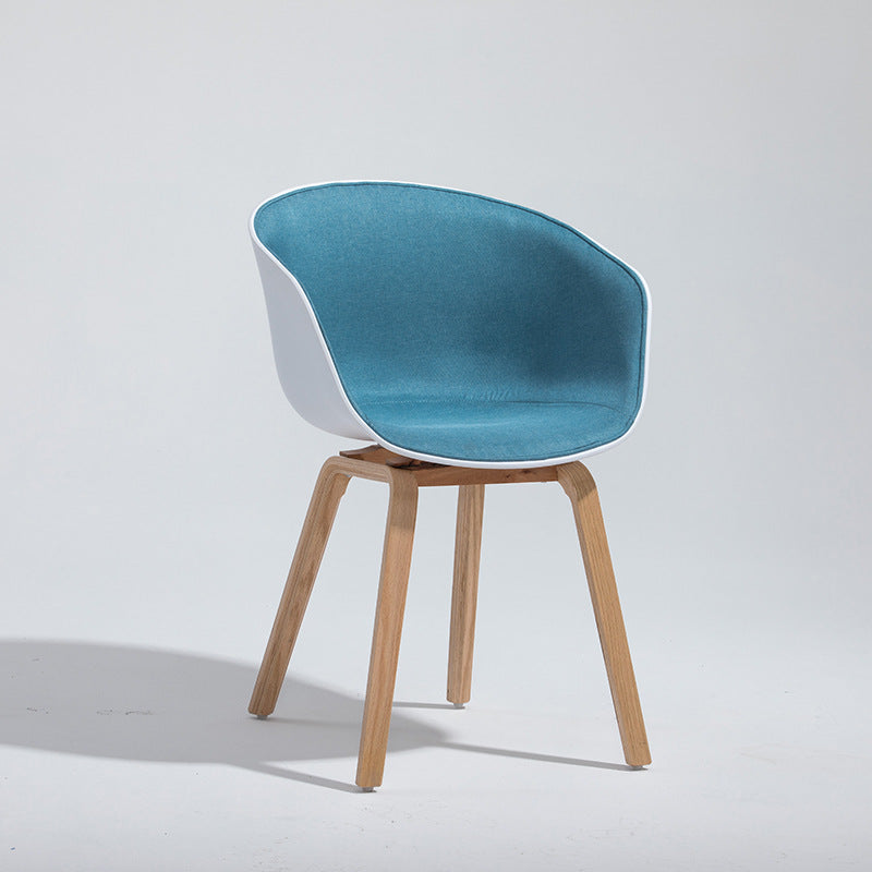 Minimalist Design Plastic Dining Armless Chair Solid Back Dining Side Chair Dark Blue-White 1 Piece Clearhalo ' kitchen&dining_furn' 'Dining Chairs' 'Dining Tables & Seating' 'dining_chair' 'Furniture' 'furniture_dining_chair' 'Kitchen & Dining Furniture' 'kitchen' 4451539