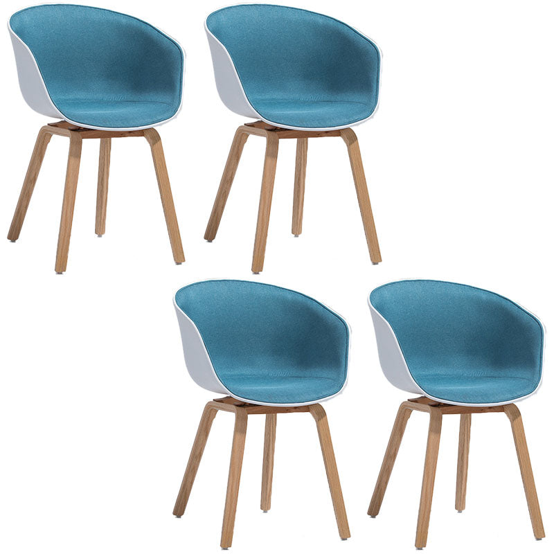 Minimalist Design Plastic Dining Armless Chair Solid Back Dining Side Chair Dark Blue-White Set of 4 Clearhalo ' kitchen&dining_furn' 'Dining Chairs' 'Dining Tables & Seating' 'dining_chair' 'Furniture' 'furniture_dining_chair' 'Kitchen & Dining Furniture' 'kitchen' 4451541