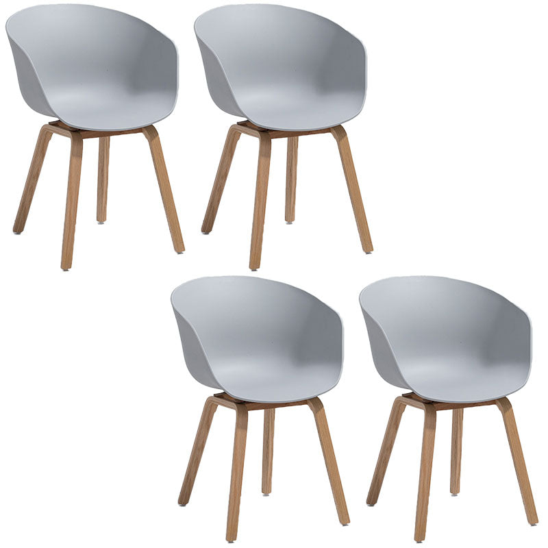 Minimalist Design Plastic Dining Armless Chair Solid Back Dining Side Chair Grey Set of 4 Clearhalo ' kitchen&dining_furn' 'Dining Chairs' 'Dining Tables & Seating' 'dining_chair' 'Furniture' 'furniture_dining_chair' 'Kitchen & Dining Furniture' 'kitchen' 4451544