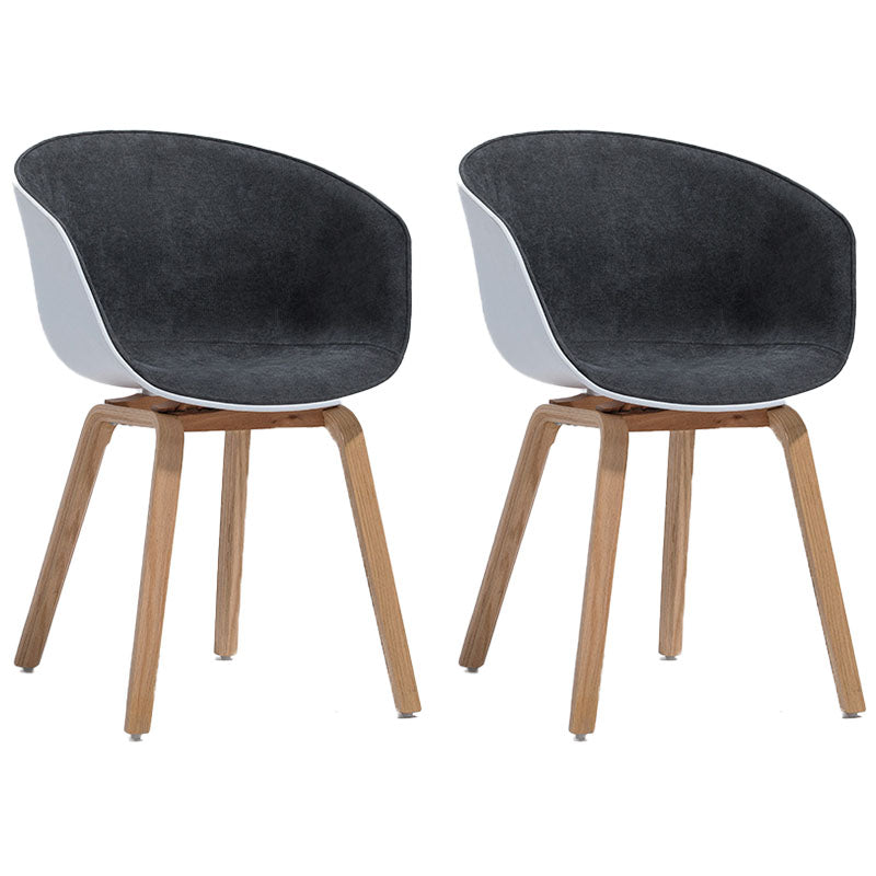 Minimalist Design Plastic Dining Armless Chair Solid Back Dining Side Chair White-Gray Set of 2 Clearhalo ' kitchen&dining_furn' 'Dining Chairs' 'Dining Tables & Seating' 'dining_chair' 'Furniture' 'furniture_dining_chair' 'Kitchen & Dining Furniture' 'kitchen' 4451546