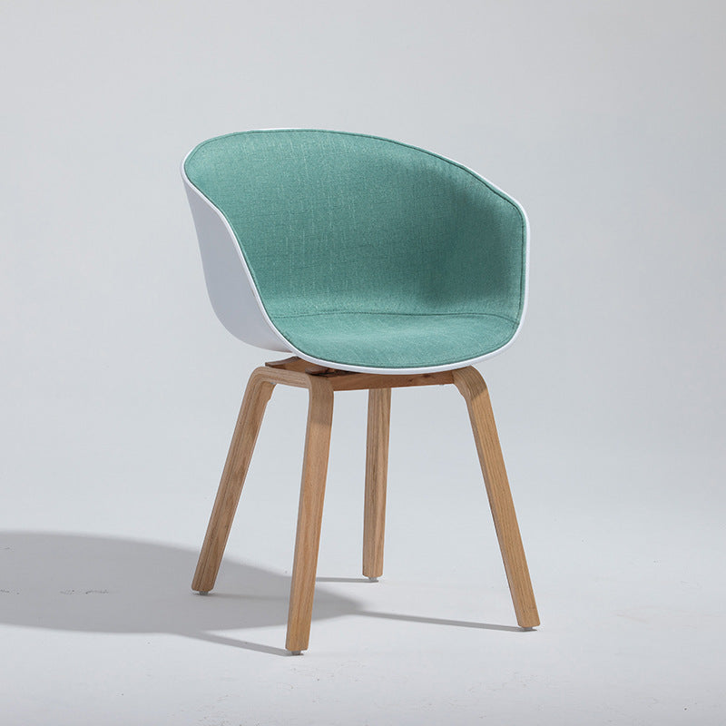 Minimalist Design Plastic Dining Armless Chair Solid Back Dining Side Chair White-Green 1 Piece Clearhalo ' kitchen&dining_furn' 'Dining Chairs' 'Dining Tables & Seating' 'dining_chair' 'Furniture' 'furniture_dining_chair' 'Kitchen & Dining Furniture' 'kitchen' 4451548