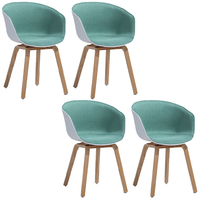 Minimalist Design Plastic Dining Armless Chair Solid Back Dining Side Chair White-Green Set of 4 Clearhalo ' kitchen&dining_furn' 'Dining Chairs' 'Dining Tables & Seating' 'dining_chair' 'Furniture' 'furniture_dining_chair' 'Kitchen & Dining Furniture' 'kitchen' 4451550