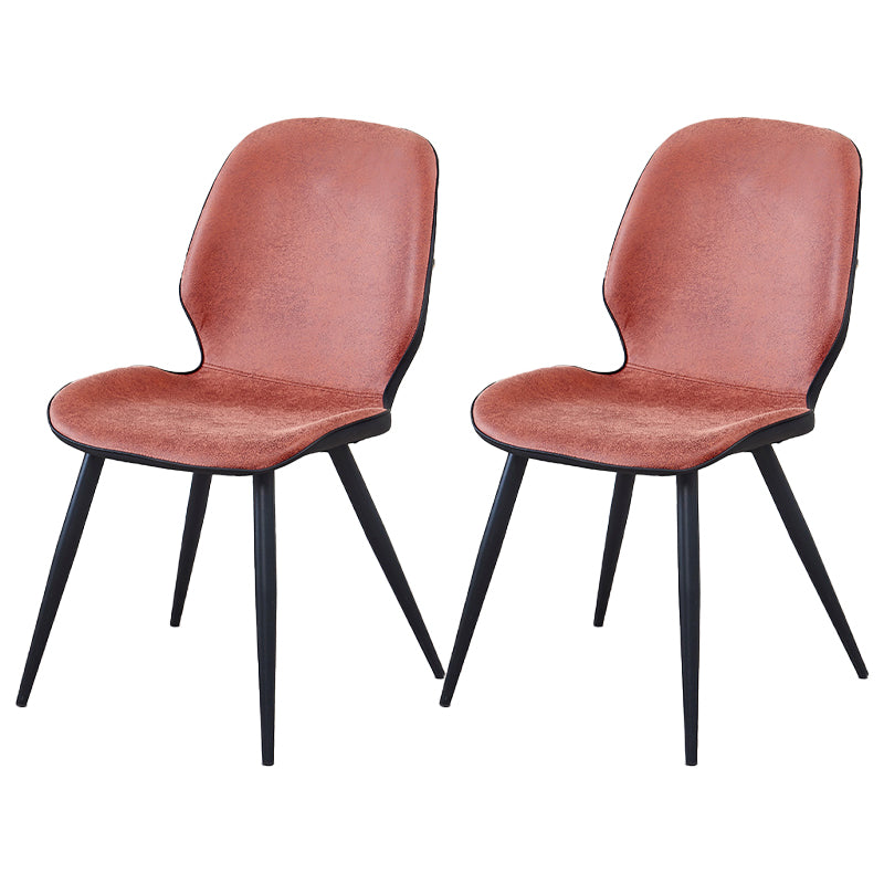 Modern Metal Dining Room Chair Wingback Side Chair for Restaurant Use Orange 2 Piece Set Clearhalo ' kitchen&dining_furn' 'Dining Chairs' 'Dining Tables & Seating' 'dining_chair' 'furn' 'furn_dining_chair' 'Furniture' 'furniture_dining_chair' 'Kitchen & Dining Furniture' 'kitchen' 4451557