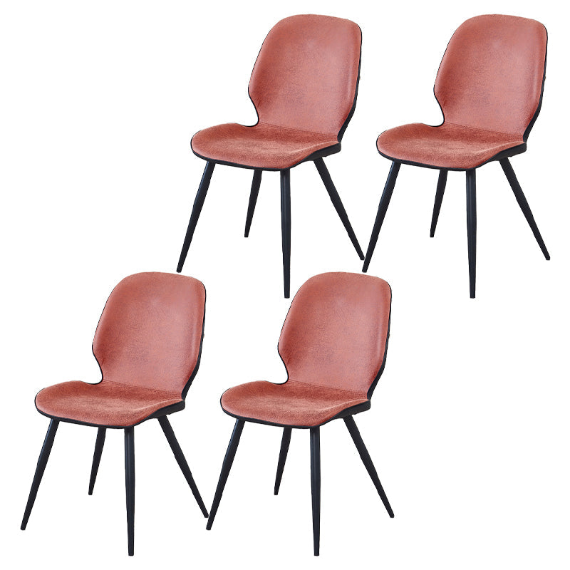 Modern Metal Dining Room Chair Wingback Side Chair for Restaurant Use Orange 4 Piece Set Clearhalo ' kitchen&dining_furn' 'Dining Chairs' 'Dining Tables & Seating' 'dining_chair' 'furn' 'furn_dining_chair' 'Furniture' 'furniture_dining_chair' 'Kitchen & Dining Furniture' 'kitchen' 4451559