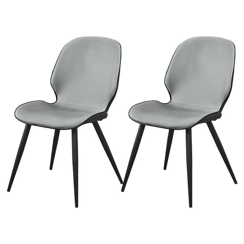 Modern Metal Dining Room Chair Wingback Side Chair for Restaurant Use Light Gray 2 Piece Set Clearhalo ' kitchen&dining_furn' 'Dining Chairs' 'Dining Tables & Seating' 'dining_chair' 'furn' 'furn_dining_chair' 'Furniture' 'furniture_dining_chair' 'Kitchen & Dining Furniture' 'kitchen' 4451568