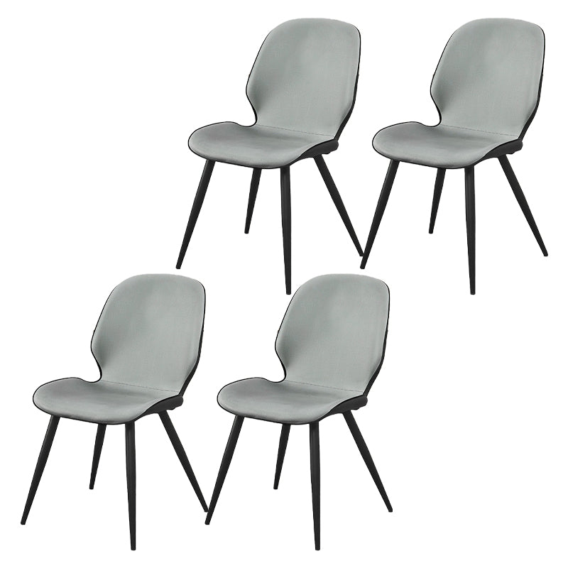 Modern Metal Dining Room Chair Wingback Side Chair for Restaurant Use Light Gray 4 Piece Set Clearhalo ' kitchen&dining_furn' 'Dining Chairs' 'Dining Tables & Seating' 'dining_chair' 'furn' 'furn_dining_chair' 'Furniture' 'furniture_dining_chair' 'Kitchen & Dining Furniture' 'kitchen' 4451570