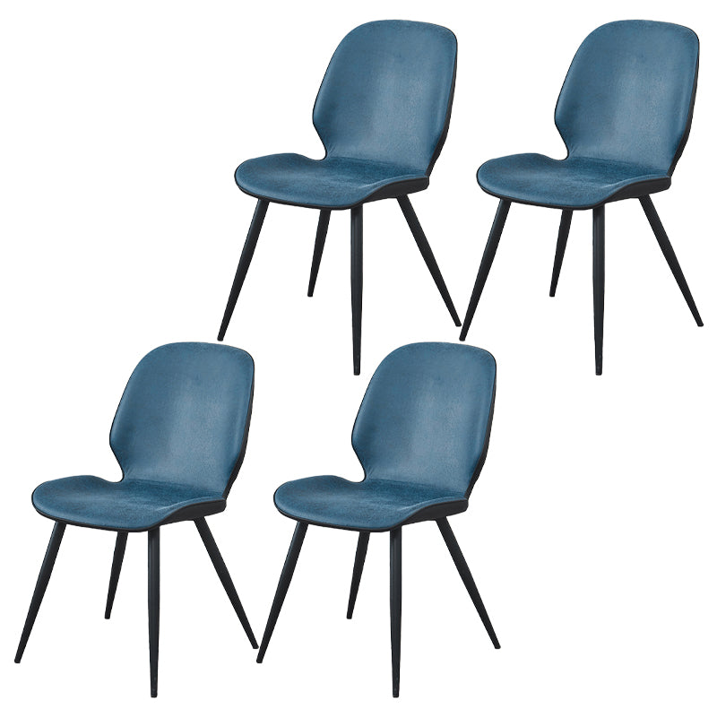 Modern Metal Dining Room Chair Wingback Side Chair for Restaurant Use Blue 4 Piece Set Clearhalo ' kitchen&dining_furn' 'Dining Chairs' 'Dining Tables & Seating' 'dining_chair' 'furn' 'furn_dining_chair' 'Furniture' 'furniture_dining_chair' 'Kitchen & Dining Furniture' 'kitchen' 4451573