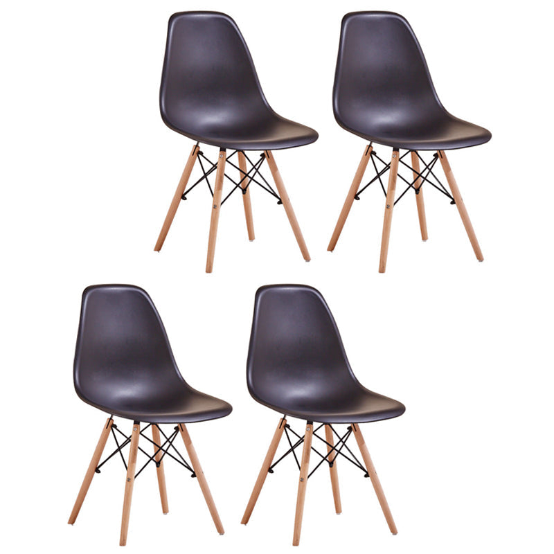 Scandinavian Plastic Restaurant Side Chair Solid Back Matte Finish Dining Chair Black Set of 4 Clearhalo ' kitchen&dining_furn' 'Dining Chairs' 'Dining Tables & Seating' 'dining_chair' 'Furniture' 'furniture_dining_chair' 'Kitchen & Dining Furniture' 'kitchen' 4451593