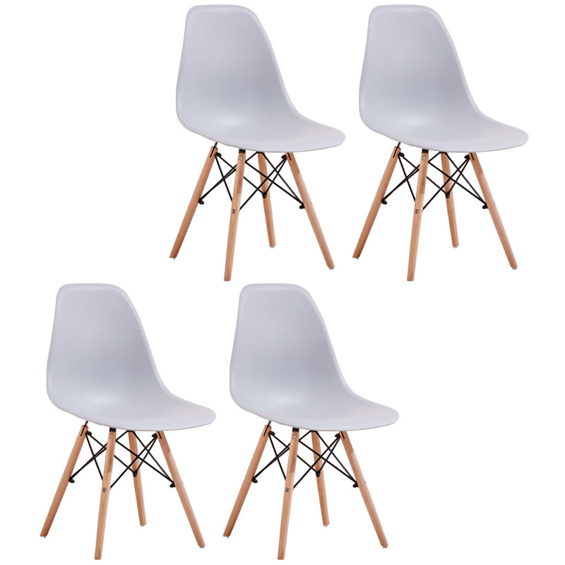 Scandinavian Plastic Restaurant Side Chair Solid Back Matte Finish Dining Chair Grey Set of 4 Clearhalo ' kitchen&dining_furn' 'Dining Chairs' 'Dining Tables & Seating' 'dining_chair' 'Furniture' 'furniture_dining_chair' 'Kitchen & Dining Furniture' 'kitchen' 4451594