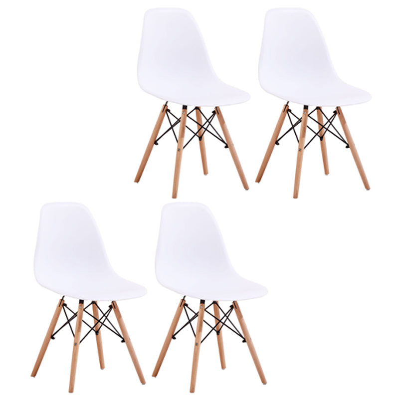 Scandinavian Plastic Restaurant Side Chair Solid Back Matte Finish Dining Chair White Set of 4 Clearhalo ' kitchen&dining_furn' 'Dining Chairs' 'Dining Tables & Seating' 'dining_chair' 'Furniture' 'furniture_dining_chair' 'Kitchen & Dining Furniture' 'kitchen' 4451596
