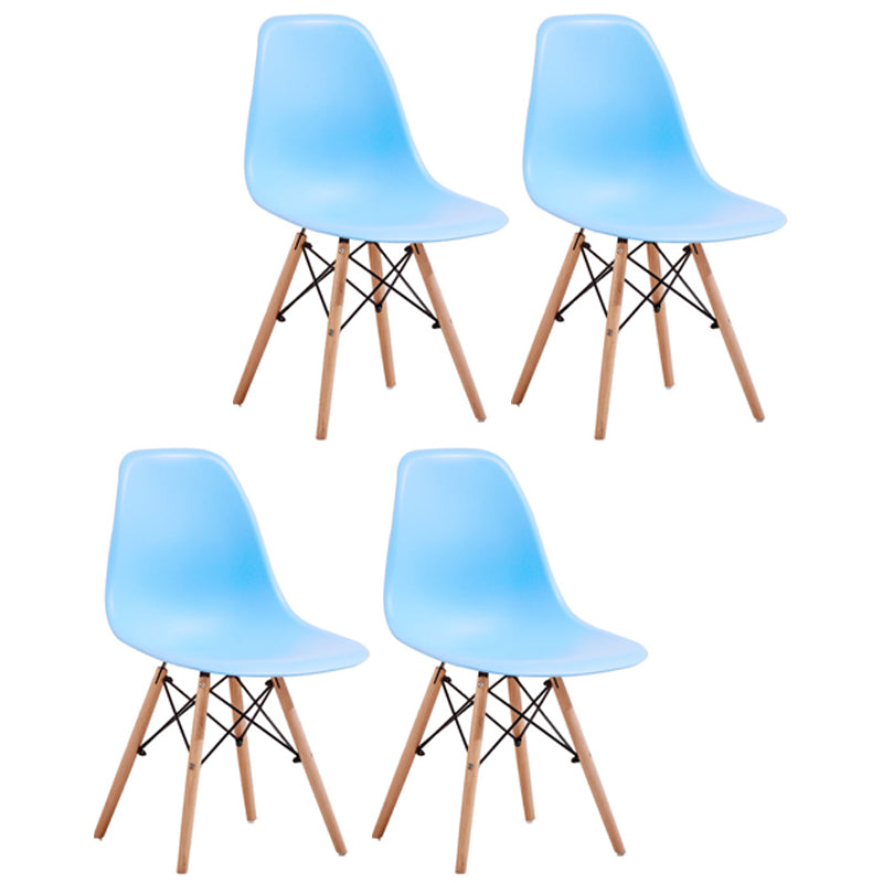 Scandinavian Plastic Restaurant Side Chair Solid Back Matte Finish Dining Chair Blue Set of 4 Clearhalo ' kitchen&dining_furn' 'Dining Chairs' 'Dining Tables & Seating' 'dining_chair' 'Furniture' 'furniture_dining_chair' 'Kitchen & Dining Furniture' 'kitchen' 4451604