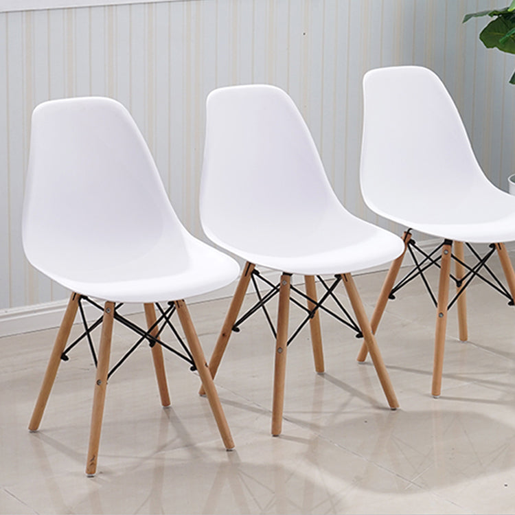 Scandinavian Plastic Restaurant Side Chair Solid Back Matte Finish Dining Chair Clearhalo ' kitchen&dining_furn' 'Dining Chairs' 'Dining Tables & Seating' 'dining_chair' 'Furniture' 'furniture_dining_chair' 'Kitchen & Dining Furniture' 'kitchen' 4451605