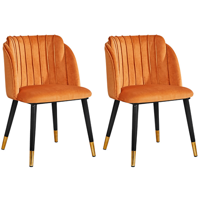 Scandinavian Upholstered Hotel Side Chair Parsons Matte Finish Dining Chair Orange 2 Piece Set Clearhalo ' kitchen&dining_furn' 'Dining Chairs' 'Dining Tables & Seating' 'dining_chair' 'furn' 'furn_dining_chair' 'Furniture' 'furniture_dining_chair' 'Kitchen & Dining Furniture' 'kitchen' 4451619