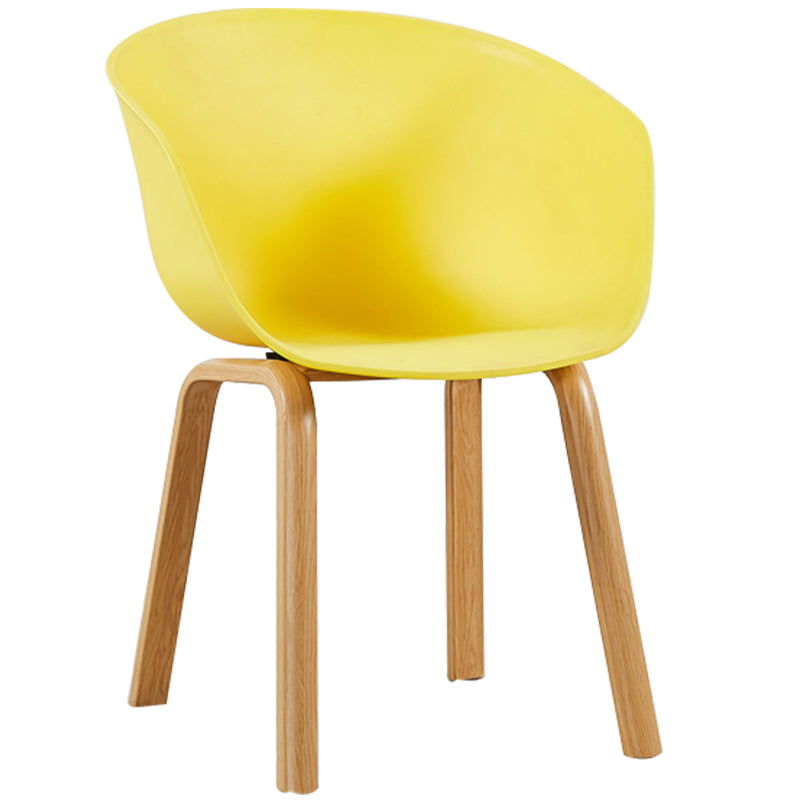 Contemporary Style Kitchen Metal Dining Chairs Dining Arm Side Chairs Yellow 1 Piece Clearhalo ' kitchen&dining_furn' 'Dining Chairs' 'Dining Tables & Seating' 'dining_chair' 'Furniture' 'furniture_dining_chair' 'Kitchen & Dining Furniture' 'kitchen' 4451628