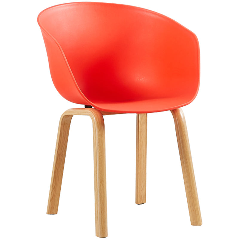 Contemporary Style Kitchen Metal Dining Chairs Dining Arm Side Chairs Red 1 Piece Clearhalo ' kitchen&dining_furn' 'Dining Chairs' 'Dining Tables & Seating' 'dining_chair' 'Furniture' 'furniture_dining_chair' 'Kitchen & Dining Furniture' 'kitchen' 4451633