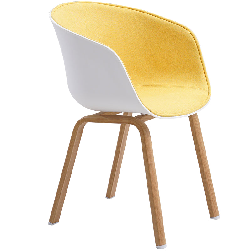 Contemporary Style Kitchen Metal Dining Chairs Dining Arm Side Chairs White-Yellow 1 Piece Clearhalo ' kitchen&dining_furn' 'Dining Chairs' 'Dining Tables & Seating' 'dining_chair' 'Furniture' 'furniture_dining_chair' 'Kitchen & Dining Furniture' 'kitchen' 4451635