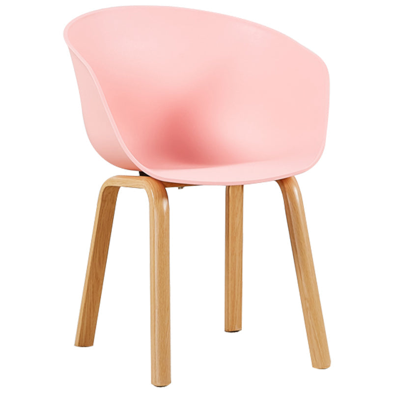 Contemporary Style Kitchen Metal Dining Chairs Dining Arm Side Chairs Pink 1 Piece Clearhalo ' kitchen&dining_furn' 'Dining Chairs' 'Dining Tables & Seating' 'dining_chair' 'Furniture' 'furniture_dining_chair' 'Kitchen & Dining Furniture' 'kitchen' 4451640