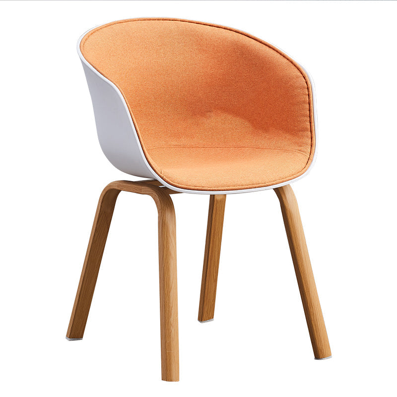 Contemporary Style Kitchen Metal Dining Chairs Dining Arm Side Chairs White-Orange 1 Piece Clearhalo ' kitchen&dining_furn' 'Dining Chairs' 'Dining Tables & Seating' 'dining_chair' 'Furniture' 'furniture_dining_chair' 'Kitchen & Dining Furniture' 'kitchen' 4451641