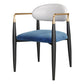 Contemporary Style Kitchen Metal Dining Chair Open Back Dining Arm Side Chair Blue-White 1 Piece Clearhalo ' kitchen&dining_furn' 'Dining Chairs' 'Dining Tables & Seating' 'dining_chair' 'furn' 'furn_dining_chair' 'Furniture' 'furniture_dining_chair' 'Kitchen & Dining Furniture' 'kitchen' 4451648