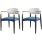 Contemporary Style Kitchen Metal Dining Chair Open Back Dining Arm Side Chair Blue-White 2 Piece Set Clearhalo ' kitchen&dining_furn' 'Dining Chairs' 'Dining Tables & Seating' 'dining_chair' 'furn' 'furn_dining_chair' 'Furniture' 'furniture_dining_chair' 'Kitchen & Dining Furniture' 'kitchen' 4451650