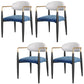 Contemporary Style Kitchen Metal Dining Chair Open Back Dining Arm Side Chair Blue-White 4 Piece Set Clearhalo ' kitchen&dining_furn' 'Dining Chairs' 'Dining Tables & Seating' 'dining_chair' 'furn' 'furn_dining_chair' 'Furniture' 'furniture_dining_chair' 'Kitchen & Dining Furniture' 'kitchen' 4451652