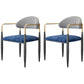 Contemporary Style Kitchen Metal Dining Chair Open Back Dining Arm Side Chair Dark Blue-Gray 2 Piece Set Clearhalo ' kitchen&dining_furn' 'Dining Chairs' 'Dining Tables & Seating' 'dining_chair' 'furn' 'furn_dining_chair' 'Furniture' 'furniture_dining_chair' 'Kitchen & Dining Furniture' 'kitchen' 4451656