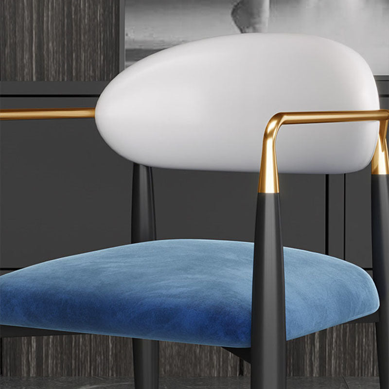 Contemporary Style Kitchen Metal Dining Chair Open Back Dining Arm Side Chair Clearhalo ' kitchen&dining_furn' 'Dining Chairs' 'Dining Tables & Seating' 'dining_chair' 'furn' 'furn_dining_chair' 'Furniture' 'furniture_dining_chair' 'Kitchen & Dining Furniture' 'kitchen' 4451659