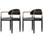 Contemporary Style Kitchen Metal Dining Chair Open Back Dining Arm Side Chair Dark Gray-Black 2 Piece Set Clearhalo ' kitchen&dining_furn' 'Dining Chairs' 'Dining Tables & Seating' 'dining_chair' 'furn' 'furn_dining_chair' 'Furniture' 'furniture_dining_chair' 'Kitchen & Dining Furniture' 'kitchen' 4451667
