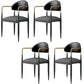 Contemporary Style Kitchen Metal Dining Chair Open Back Dining Arm Side Chair Black 4 Piece Set Clearhalo ' kitchen&dining_furn' 'Dining Chairs' 'Dining Tables & Seating' 'dining_chair' 'furn' 'furn_dining_chair' 'Furniture' 'furniture_dining_chair' 'Kitchen & Dining Furniture' 'kitchen' 4451671