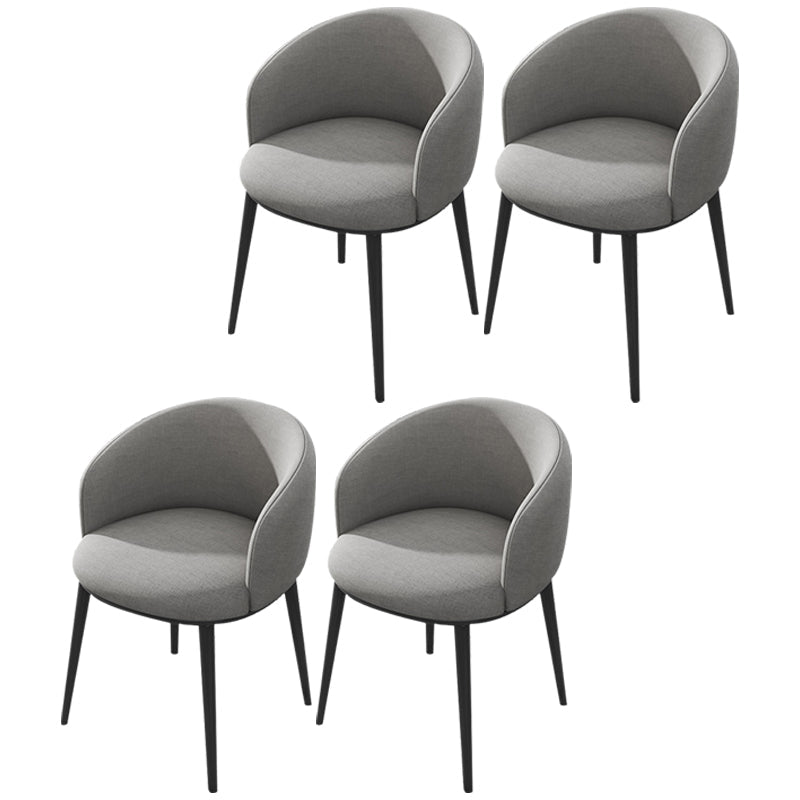 Modern Upholstered Home Arm Chair Solid Back Matte Finish Dining Chair Grey 4 Piece Set Clearhalo ' kitchen&dining_furn' 'Dining Chairs' 'Dining Tables & Seating' 'dining_chair' 'furn' 'furn_dining_chair' 'Furniture' 'furniture_dining_chair' 'Kitchen & Dining Furniture' 'kitchen' 4451684