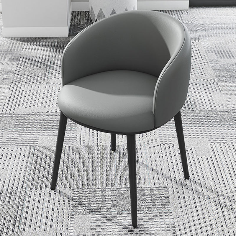 Modern Upholstered Home Arm Chair Solid Back Matte Finish Dining Chair Dark Gray 1 Piece Clearhalo ' kitchen&dining_furn' 'Dining Chairs' 'Dining Tables & Seating' 'dining_chair' 'furn' 'furn_dining_chair' 'Furniture' 'furniture_dining_chair' 'Kitchen & Dining Furniture' 'kitchen' 4451685