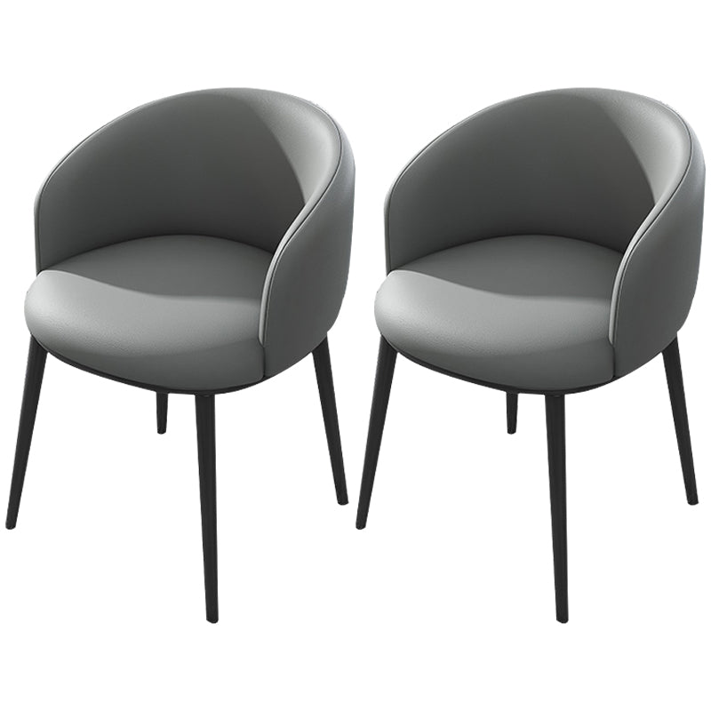 Modern Upholstered Home Arm Chair Solid Back Matte Finish Dining Chair Dark Gray 2 Piece Set Clearhalo ' kitchen&dining_furn' 'Dining Chairs' 'Dining Tables & Seating' 'dining_chair' 'furn' 'furn_dining_chair' 'Furniture' 'furniture_dining_chair' 'Kitchen & Dining Furniture' 'kitchen' 4451688