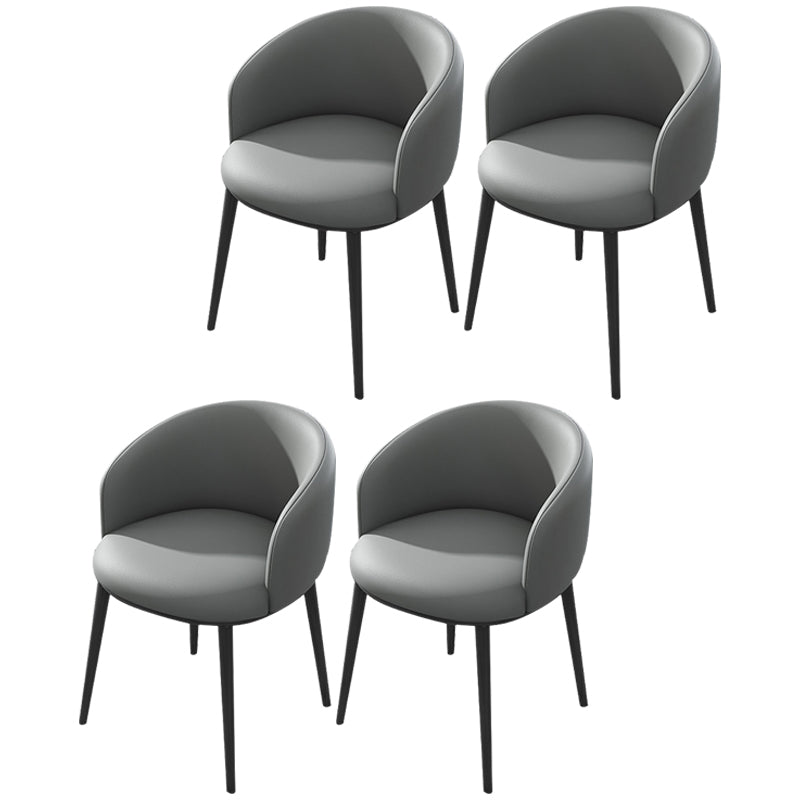 Modern Upholstered Home Arm Chair Solid Back Matte Finish Dining Chair Dark Gray 4 Piece Set Clearhalo ' kitchen&dining_furn' 'Dining Chairs' 'Dining Tables & Seating' 'dining_chair' 'furn' 'furn_dining_chair' 'Furniture' 'furniture_dining_chair' 'Kitchen & Dining Furniture' 'kitchen' 4451690
