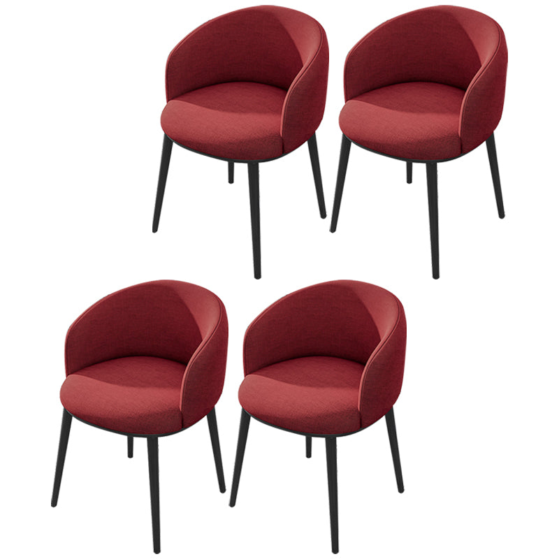 Modern Upholstered Home Arm Chair Solid Back Matte Finish Dining Chair Red 4 Piece Set Clearhalo ' kitchen&dining_furn' 'Dining Chairs' 'Dining Tables & Seating' 'dining_chair' 'furn' 'furn_dining_chair' 'Furniture' 'furniture_dining_chair' 'Kitchen & Dining Furniture' 'kitchen' 4451696
