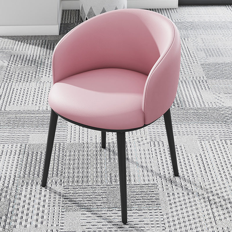Modern Upholstered Home Arm Chair Solid Back Matte Finish Dining Chair Pink 1 Piece Clearhalo ' kitchen&dining_furn' 'Dining Chairs' 'Dining Tables & Seating' 'dining_chair' 'furn' 'furn_dining_chair' 'Furniture' 'furniture_dining_chair' 'Kitchen & Dining Furniture' 'kitchen' 4451698