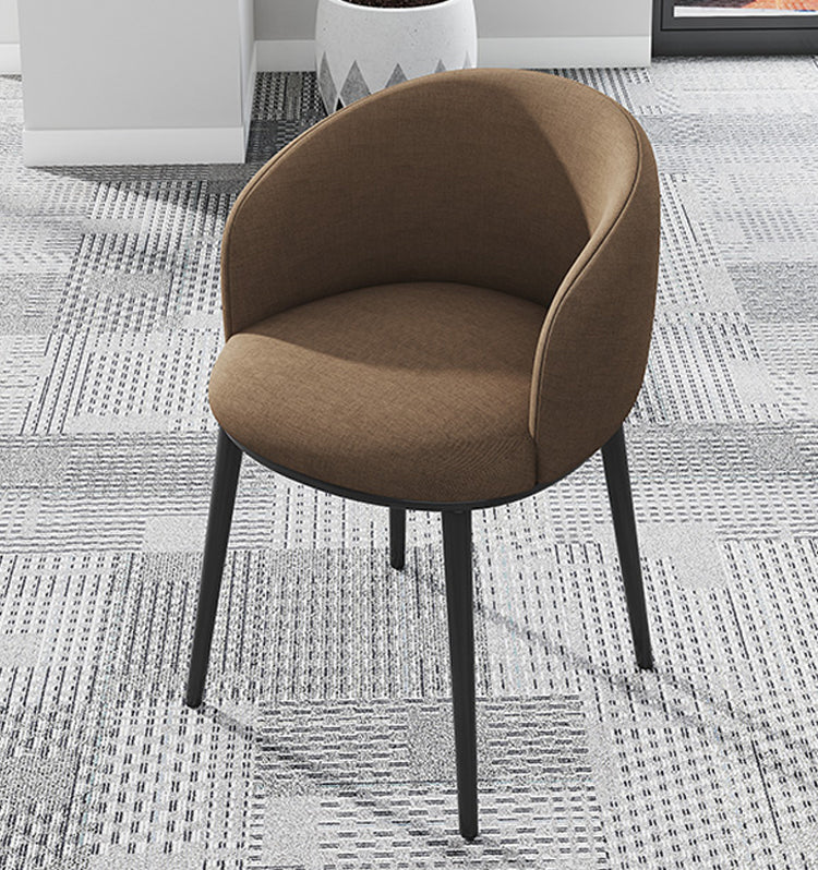 Modern Upholstered Home Arm Chair Solid Back Matte Finish Dining Chair Clearhalo ' kitchen&dining_furn' 'Dining Chairs' 'Dining Tables & Seating' 'dining_chair' 'furn' 'furn_dining_chair' 'Furniture' 'furniture_dining_chair' 'Kitchen & Dining Furniture' 'kitchen' 4451699