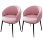Modern Upholstered Home Arm Chair Solid Back Matte Finish Dining Chair Pink 2 Piece Set Clearhalo ' kitchen&dining_furn' 'Dining Chairs' 'Dining Tables & Seating' 'dining_chair' 'furn' 'furn_dining_chair' 'Furniture' 'furniture_dining_chair' 'Kitchen & Dining Furniture' 'kitchen' 4451700