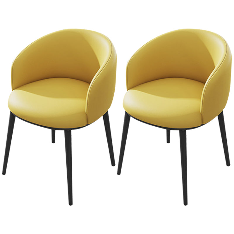 Modern Upholstered Home Arm Chair Solid Back Matte Finish Dining Chair Yellow 2 Piece Set Clearhalo ' kitchen&dining_furn' 'Dining Chairs' 'Dining Tables & Seating' 'dining_chair' 'furn' 'furn_dining_chair' 'Furniture' 'furniture_dining_chair' 'Kitchen & Dining Furniture' 'kitchen' 4451703