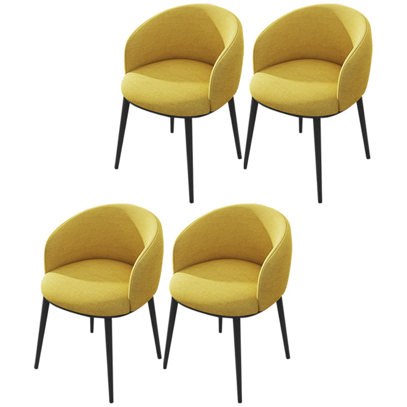 Modern Upholstered Home Arm Chair Solid Back Matte Finish Dining Chair Light Yellow 4 Piece Set Clearhalo ' kitchen&dining_furn' 'Dining Chairs' 'Dining Tables & Seating' 'dining_chair' 'furn' 'furn_dining_chair' 'Furniture' 'furniture_dining_chair' 'Kitchen & Dining Furniture' 'kitchen' 4451722