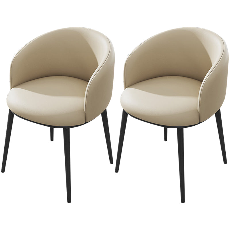 Modern Upholstered Home Arm Chair Solid Back Matte Finish Dining Chair Khaki 2 Piece Set Clearhalo ' kitchen&dining_furn' 'Dining Chairs' 'Dining Tables & Seating' 'dining_chair' 'furn' 'furn_dining_chair' 'Furniture' 'furniture_dining_chair' 'Kitchen & Dining Furniture' 'kitchen' 4451724