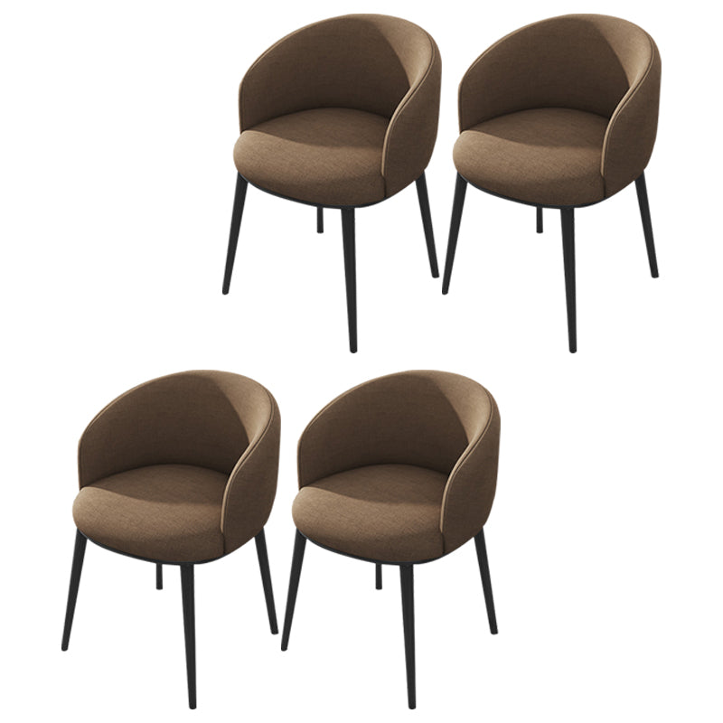 Modern Upholstered Home Arm Chair Solid Back Matte Finish Dining Chair Coffee 4 Piece Set Clearhalo ' kitchen&dining_furn' 'Dining Chairs' 'Dining Tables & Seating' 'dining_chair' 'furn' 'furn_dining_chair' 'Furniture' 'furniture_dining_chair' 'Kitchen & Dining Furniture' 'kitchen' 4451728