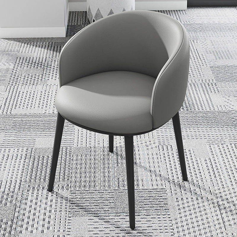 Modern Upholstered Home Arm Chair Solid Back Matte Finish Dining Chair Silver Gray 1 Piece Clearhalo ' kitchen&dining_furn' 'Dining Chairs' 'Dining Tables & Seating' 'dining_chair' 'furn' 'furn_dining_chair' 'Furniture' 'furniture_dining_chair' 'Kitchen & Dining Furniture' 'kitchen' 4451732