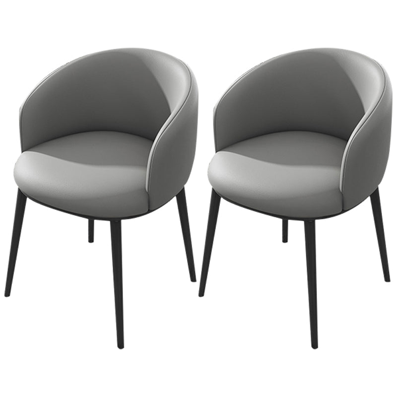 Modern Upholstered Home Arm Chair Solid Back Matte Finish Dining Chair Silver Gray 2 Piece Set Clearhalo ' kitchen&dining_furn' 'Dining Chairs' 'Dining Tables & Seating' 'dining_chair' 'furn' 'furn_dining_chair' 'Furniture' 'furniture_dining_chair' 'Kitchen & Dining Furniture' 'kitchen' 4451733