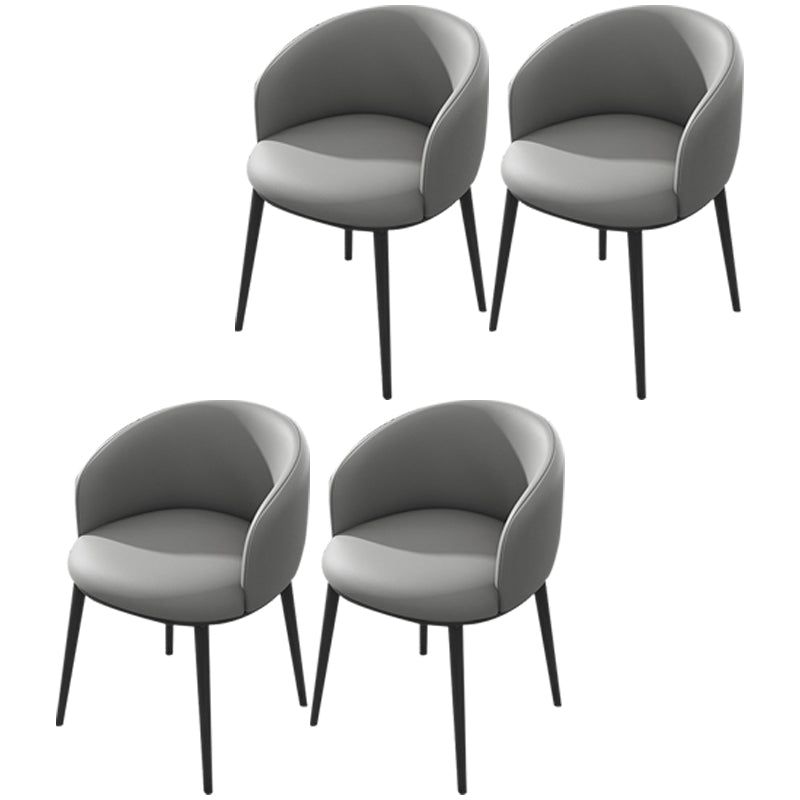 Modern Upholstered Home Arm Chair Solid Back Matte Finish Dining Chair Silver Gray 4 Piece Set Clearhalo ' kitchen&dining_furn' 'Dining Chairs' 'Dining Tables & Seating' 'dining_chair' 'furn' 'furn_dining_chair' 'Furniture' 'furniture_dining_chair' 'Kitchen & Dining Furniture' 'kitchen' 4451734