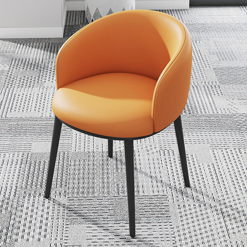 Modern Upholstered Home Arm Chair Solid Back Matte Finish Dining Chair Orange 1 Piece Clearhalo ' kitchen&dining_furn' 'Dining Chairs' 'Dining Tables & Seating' 'dining_chair' 'furn' 'furn_dining_chair' 'Furniture' 'furniture_dining_chair' 'Kitchen & Dining Furniture' 'kitchen' 4451744