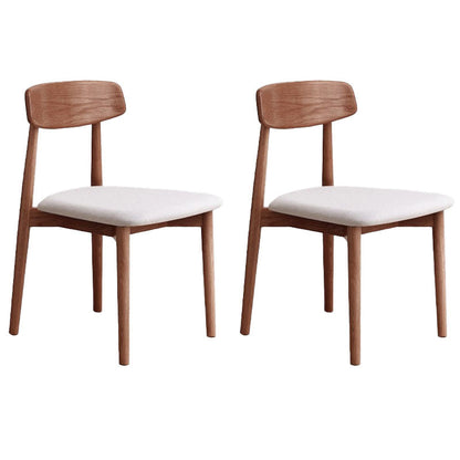 Contemporary Design Open Back Dining Side Chair Armless Chairs with Wood Legs White 2 Piece Set Clearhalo ' kitchen&dining_furn' 'Dining Chairs' 'Dining Tables & Seating' 'dining_chair' 'furn' 'furn_dining_chair' 'Furniture' 'furniture_dining_chair' 'Kitchen & Dining Furniture' 'kitchen' 4451754