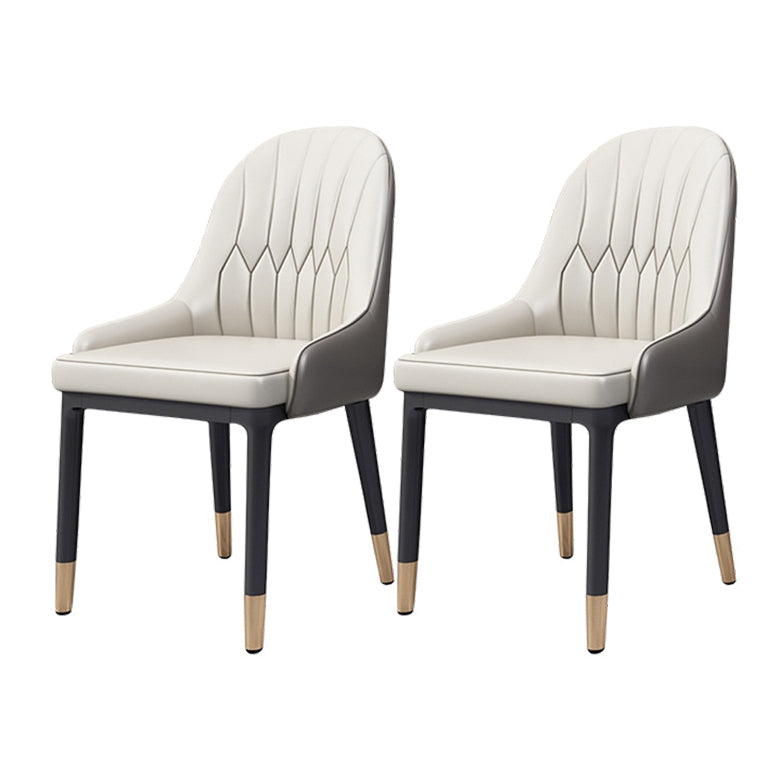 Modern Metal Dining Room Set 1/2/5/7 Pieces Dining Furniture Set 2 White Chairs Clearhalo 'Dining Room Sets' 'Dining Tables & Seating' 'dining_room_set' 'furn' 'furn_dining_room_set' 'Furniture' 'furniture_dining_room_set' 'Kitchen & Dining Furniture' 'kitchen&dining_furn' 'kitchen' 4451786