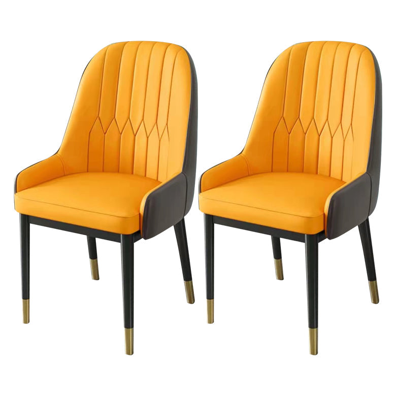 Modern Metal Dining Room Set 1/2/5/7 Pieces Dining Furniture Set 2 Orange Chairs Clearhalo 'Dining Room Sets' 'Dining Tables & Seating' 'dining_room_set' 'furn' 'furn_dining_room_set' 'Furniture' 'furniture_dining_room_set' 'Kitchen & Dining Furniture' 'kitchen&dining_furn' 'kitchen' 4451788