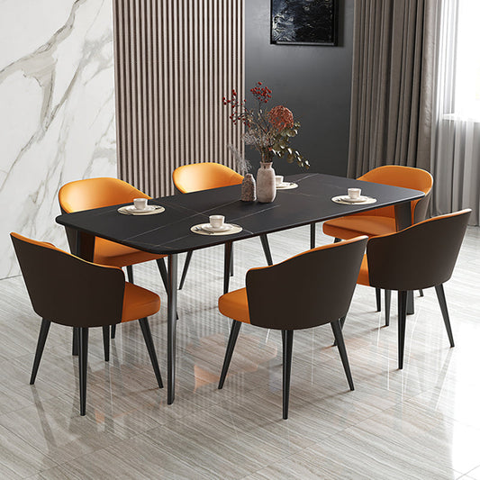 Contemporary 1/2/5/7 Pieces Dining Set Sintered Stone Dining Table Clearhalo 'Dining Room Sets' 'Dining Tables & Seating' 'dining_room_set' 'furn' 'furn_dining_room_set' 'Furniture' 'furniture_dining_room_set' 'Kitchen & Dining Furniture' 'kitchen&dining_furn' 'kitchen' 4451804