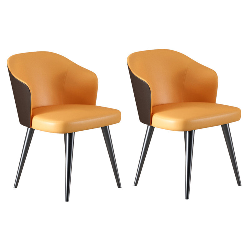 Contemporary 1/2/5/7 Pieces Dining Set Sintered Stone Dining Table 2 Orange Chairs Clearhalo 'Dining Room Sets' 'Dining Tables & Seating' 'dining_room_set' 'furn' 'furn_dining_room_set' 'Furniture' 'furniture_dining_room_set' 'Kitchen & Dining Furniture' 'kitchen&dining_furn' 'kitchen' 4451816